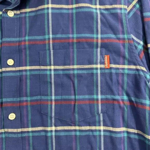 Chubbies In Tents Relaxation Flannel Plaid Long Sleeve Button Up Men's Large - Picture 2 of 9